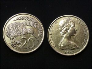 ニュージーランド 1967年 20セント白銅貨の通販