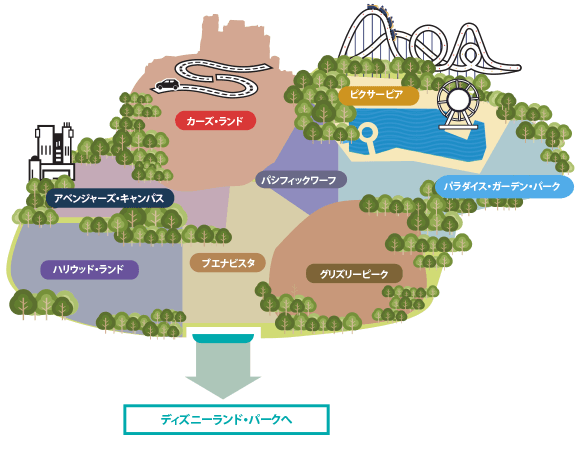 ディズニー・カリフォルニア・アドベンチャー『アベンジャーズ・キャンパス』オープン後の全体マップを公開