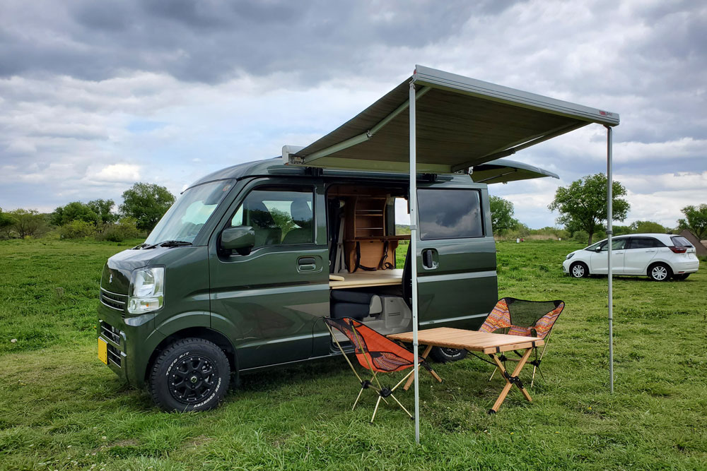 棚つけて釣り仕様 スズキ エブリイ・DA17