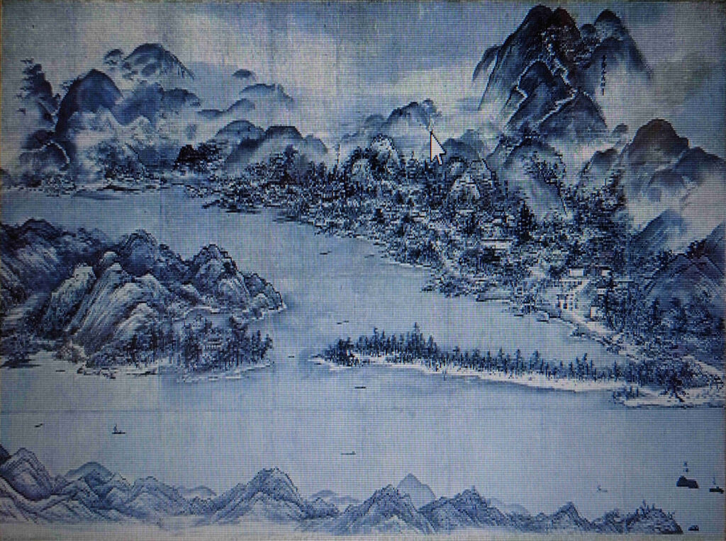 希少特注非売品新品雪舟 国宝『天橋立図』水墨画布地元伊勢籠神社ノベルティー非売品