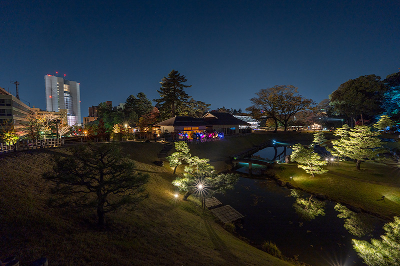 金沢城玉泉院丸庭園のライトアップと闇夜に浮かぶ橋爪門・河北門・石川門 金沢城三御門まっさの日々旅人な暮らし