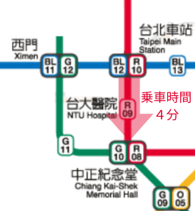 忠孝復興駅～中正紀念堂 - 台北市 -
