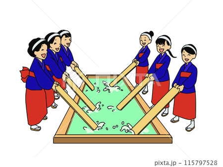 草津温泉の湯もみ女性イラスト - No: 25186795無料イラスト・フリー素材なら「イラストAC」