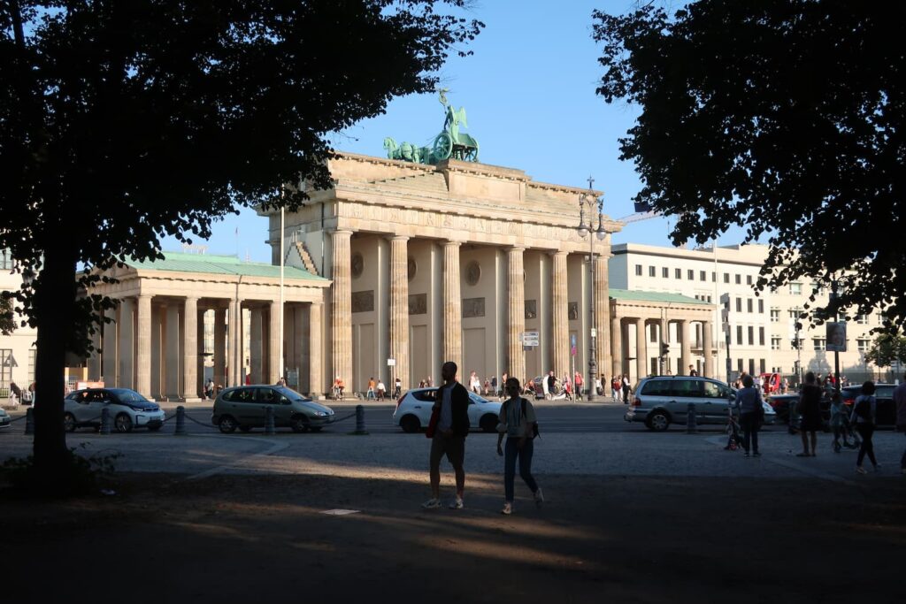 ベルリンのブランデンブルク門 ドイツのブランデンブルク門 写真背景