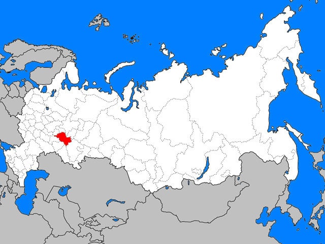 タタールスタン共和国: d-maps.com: 無料地図、無料の空の地図、無料のアウトラインマップ、無料のベースマップ