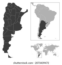 アルゼンチン地図 - 詳細図のイラスト素材・ベクター