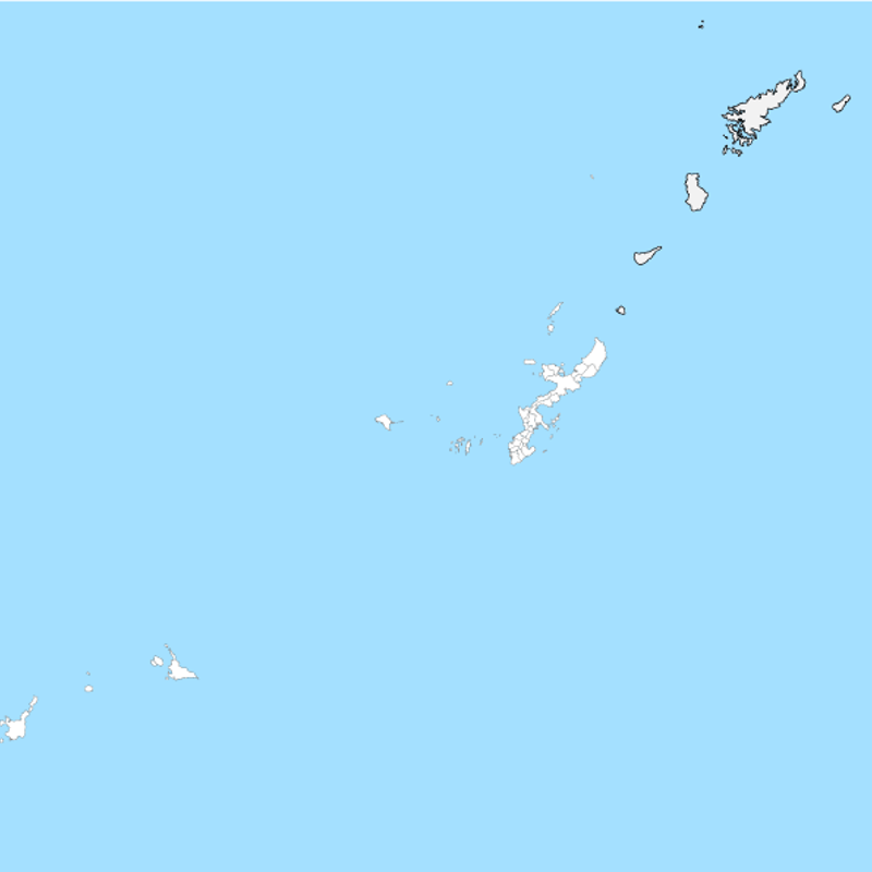 沖縄県の白地図のイラスト素材イラスト無料・かわいいテンプレート