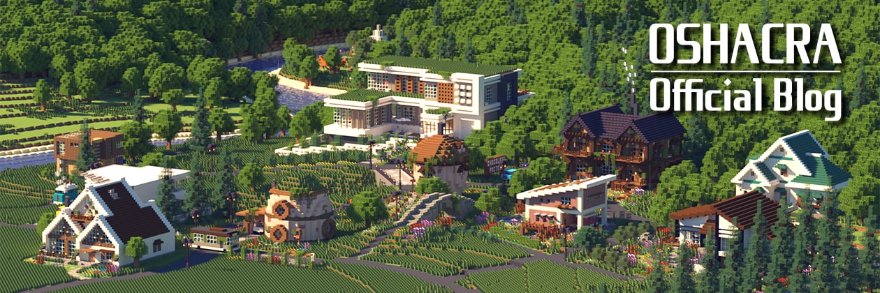 マイクラ レンガと緑の組合せ建築 洋風建築マイクラ くちばしの建築ブログ