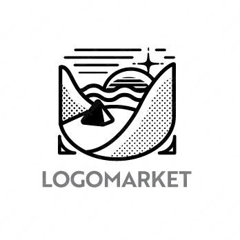 キャンプ場と星のロゴ