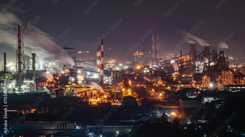 龍王神社展望台から望む福山市の工場夜景