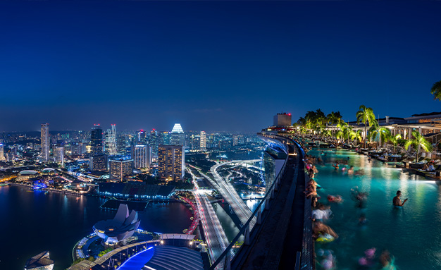 シンガポールでのインフィニティ・プールがあるホテル、アパートホテルやリゾート