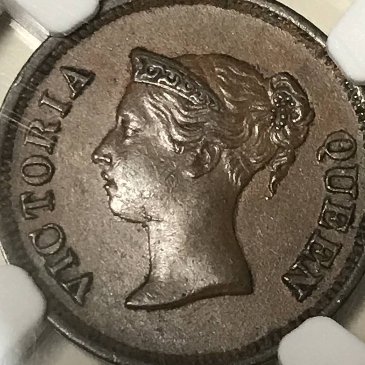 イギリス海峡植民地 20セント銀貨☆1927年 準未使用・極美品