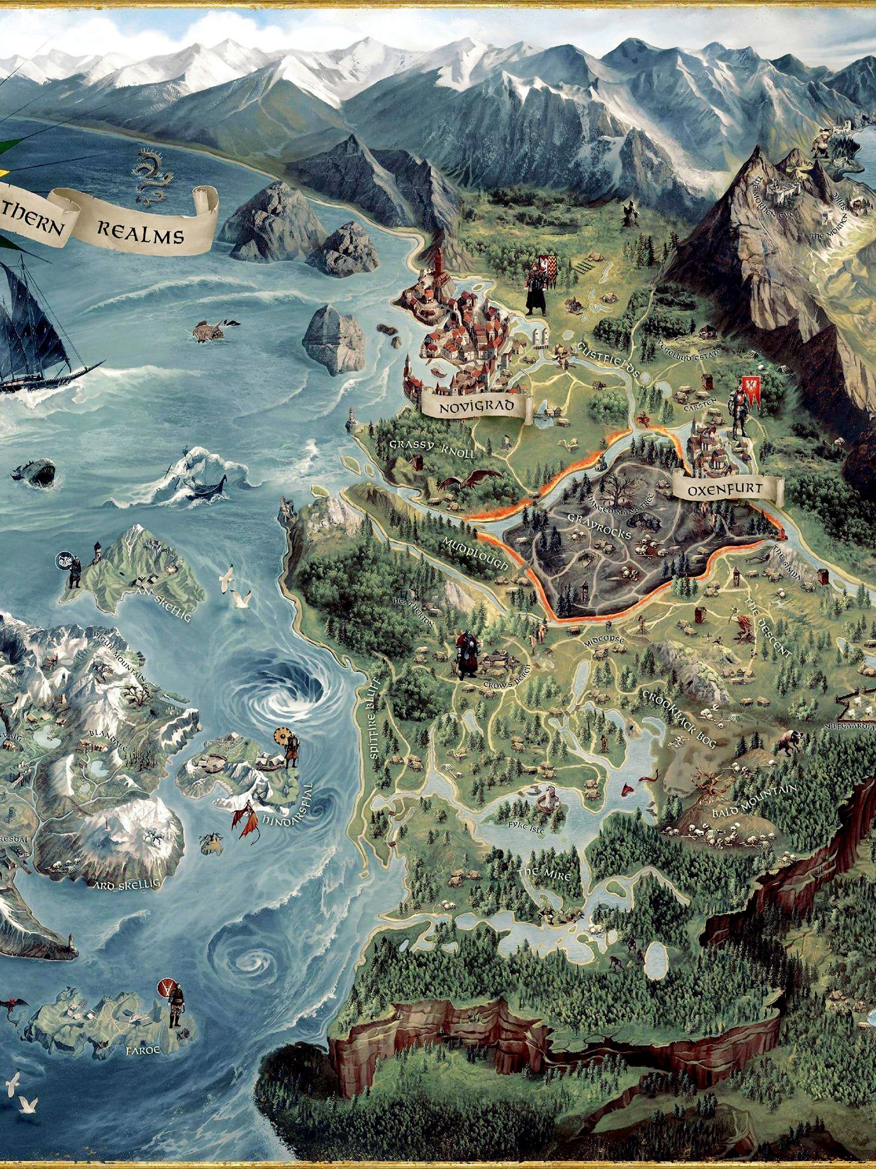 ウィッチャー三部作のプレイ可能な全エリアを大陸地図上に表示 : r witcher