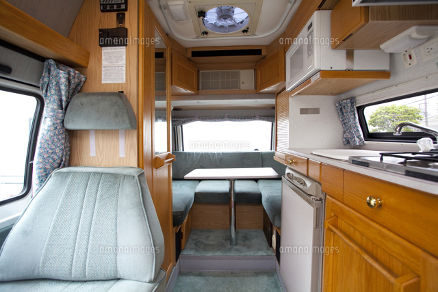 横から見た、キャンピングカー 線画カラー の無料イラストイラストセンタ