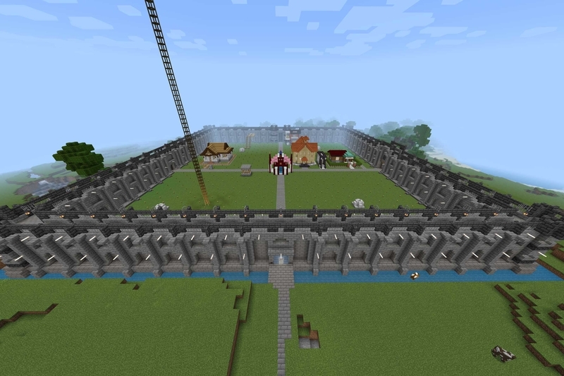 天空建築の城壁が完成いたしました - のんびりマイクラPE
