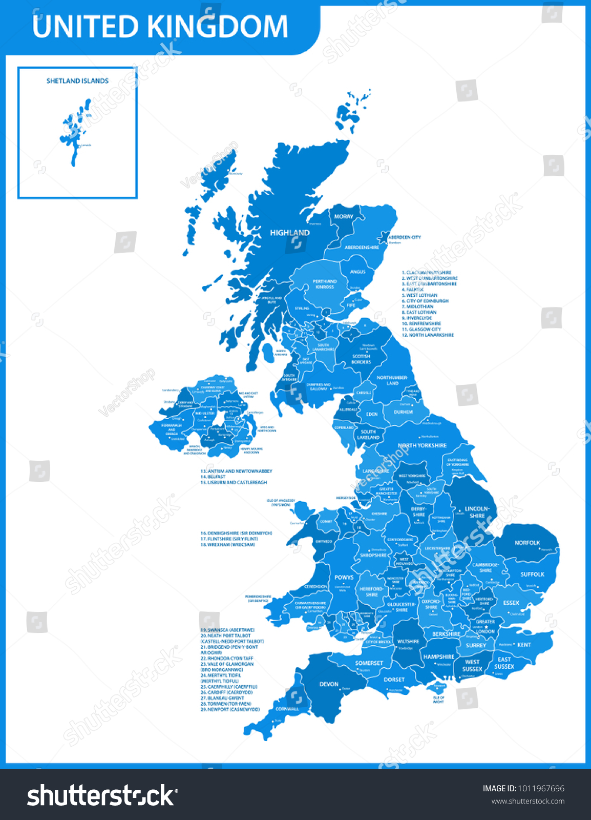 イギリス 白地図ベクター地図素材のダウンロード販売アフロモール