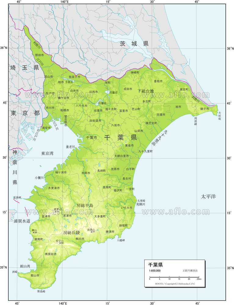 千葉県地図イラストのフリー素材イラストイメージ