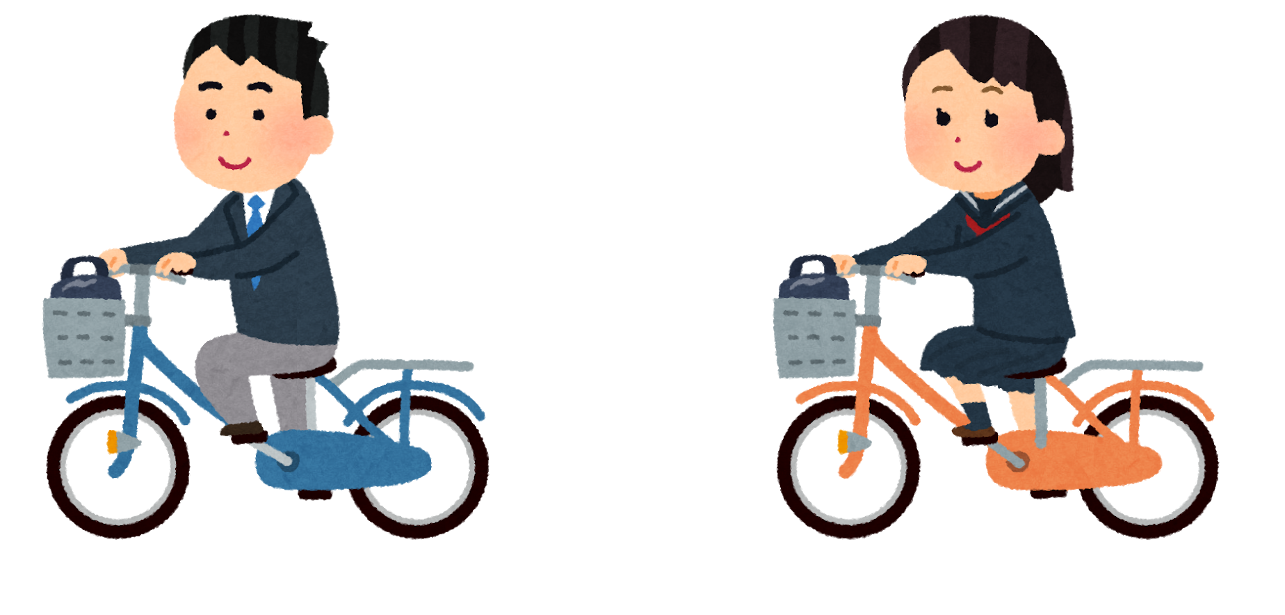 自転車専用道路を走る自転車のイラストかわいいフリー素材集 いらすとや