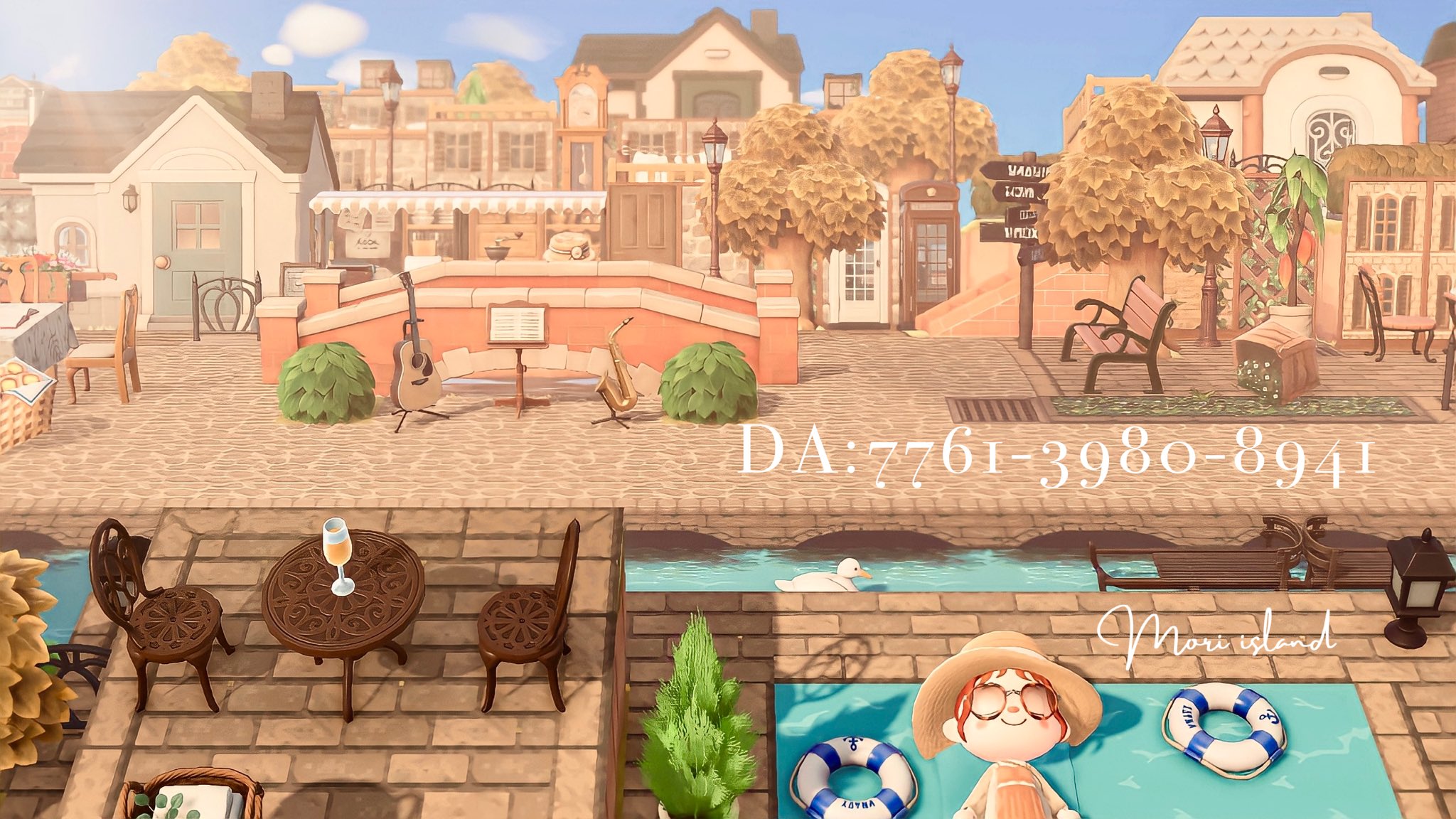 あつ森 温泉 露天風呂と和風の小道Japanese OnsenHot