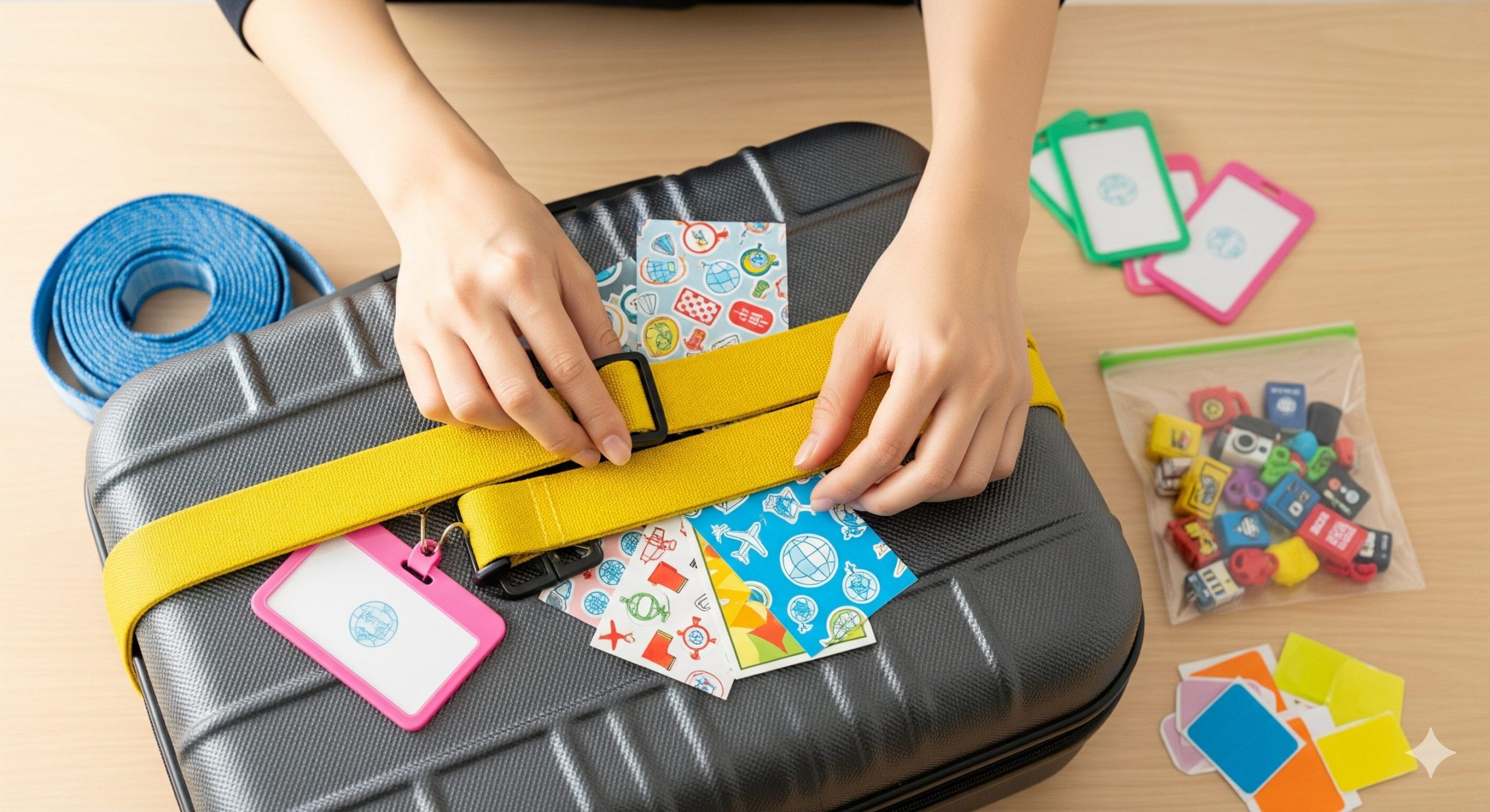 シンプルなキャリーケースにオリジナルステッカーを！国内最大級のカッティングシート製作 QUACK WORKS