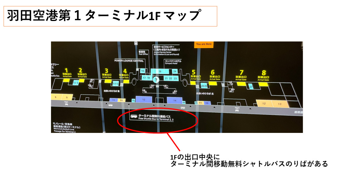 タクシー基礎 都心から羽田空港第1、第2ターミナルへの送り方 国内線、一部の国際線東京都心タクマップ