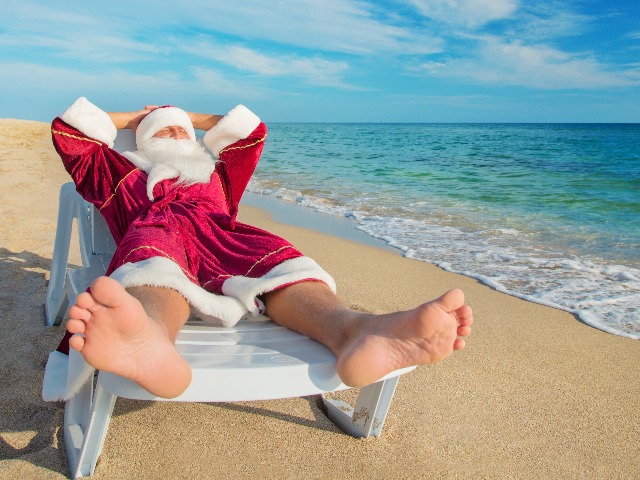 サーフィン サンタの絵 クリスマス オリジナル