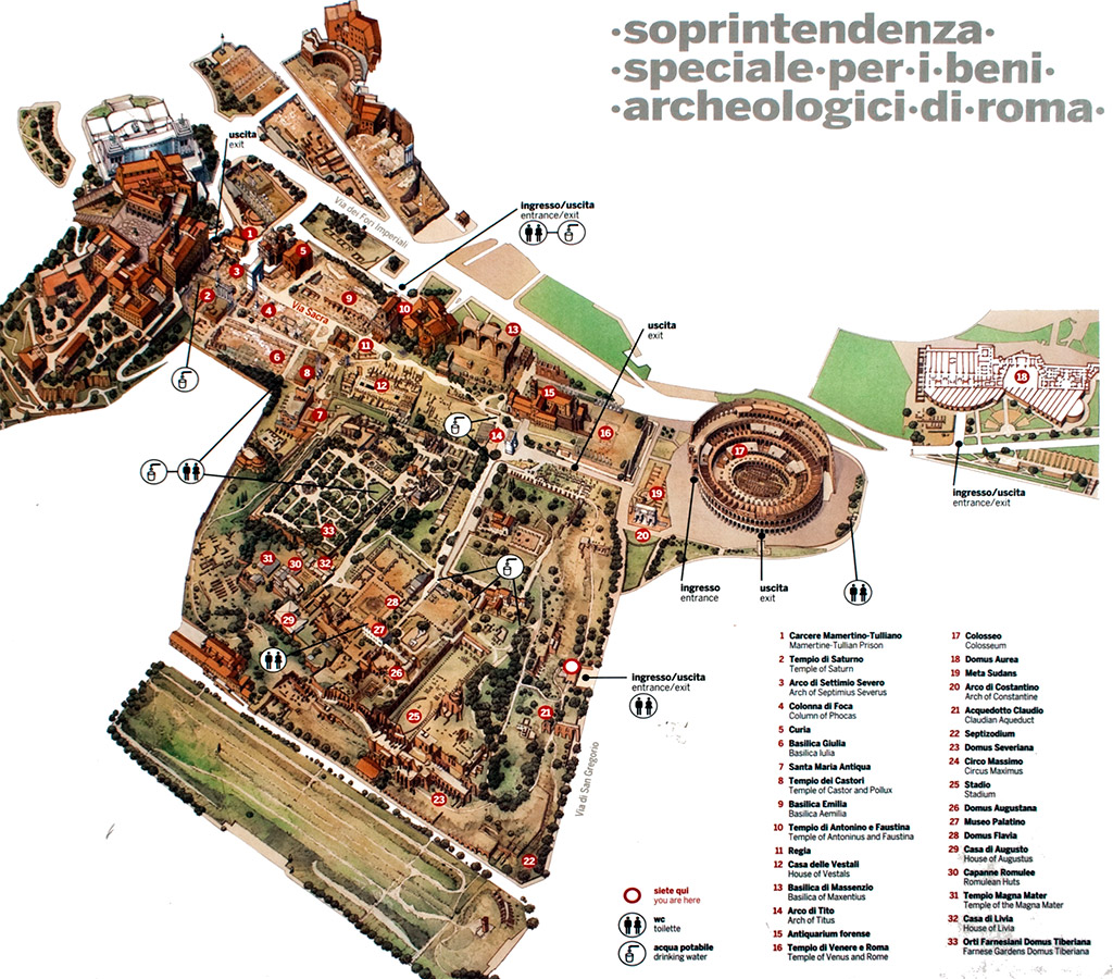イタリア ローマ地図 バチカン パンテオン トレビの泉