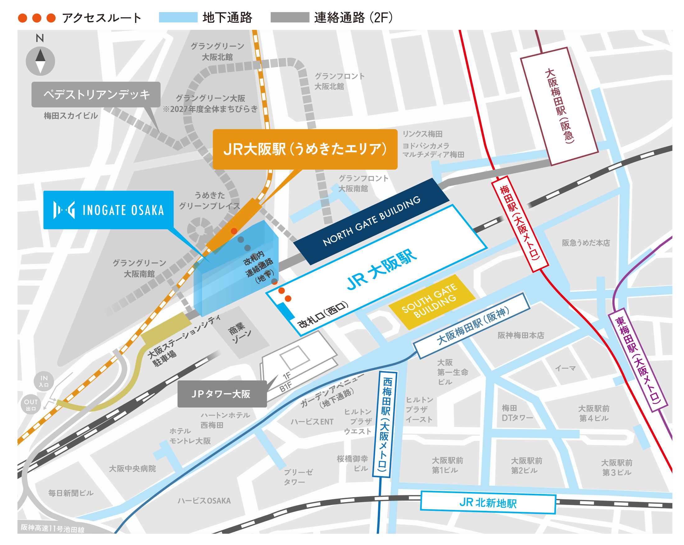 梅田地下街がよくわかる地図 全 : ダイク的支離滅裂アート世界