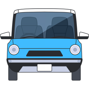 フロント・正面の自動車のシルエット無料のAi・PNG白黒シルエットイラスト