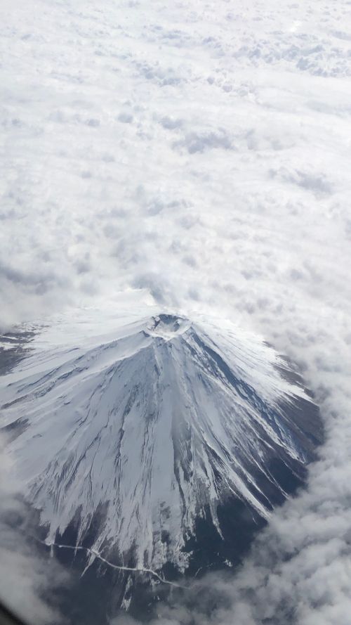 富士山の空撮写真
