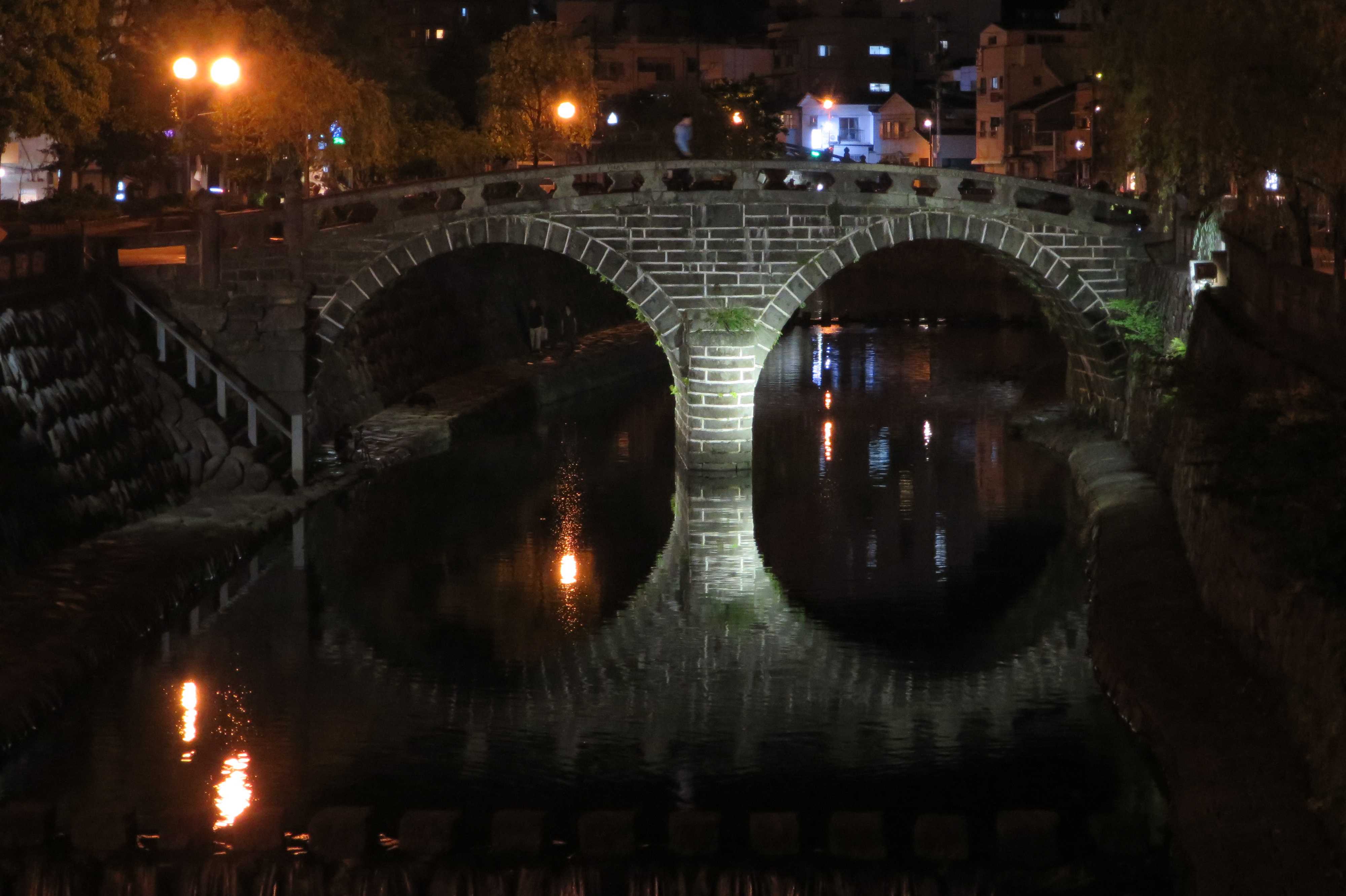 長崎県 眼鏡橋ライトアップ長崎さるく