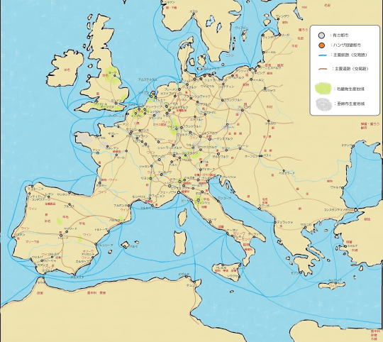 中世ヨーロッパ都市を覚える こじつけ早覚え