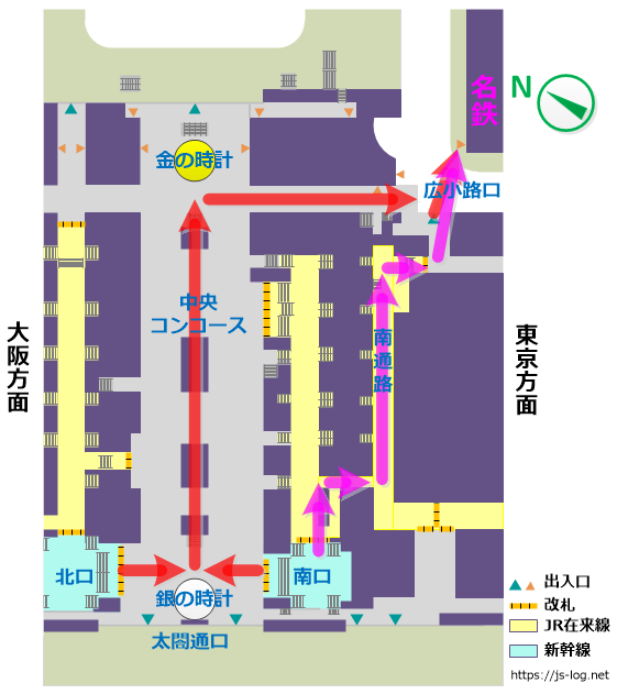 新幹線から地下鉄東山線に簡単に乗り換える道順を紹介 名古屋駅・迷駅