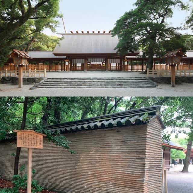 名古屋 熱田神宮に来たなら出世のご利益があるかもしれない「信長塀」は外せない。あと「ならずの梅」もてふてふさんぽ