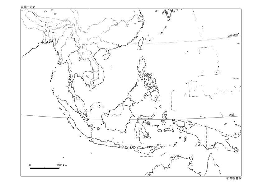 小判 東南アジア地図 表面PP加工 世界地図 ポスター