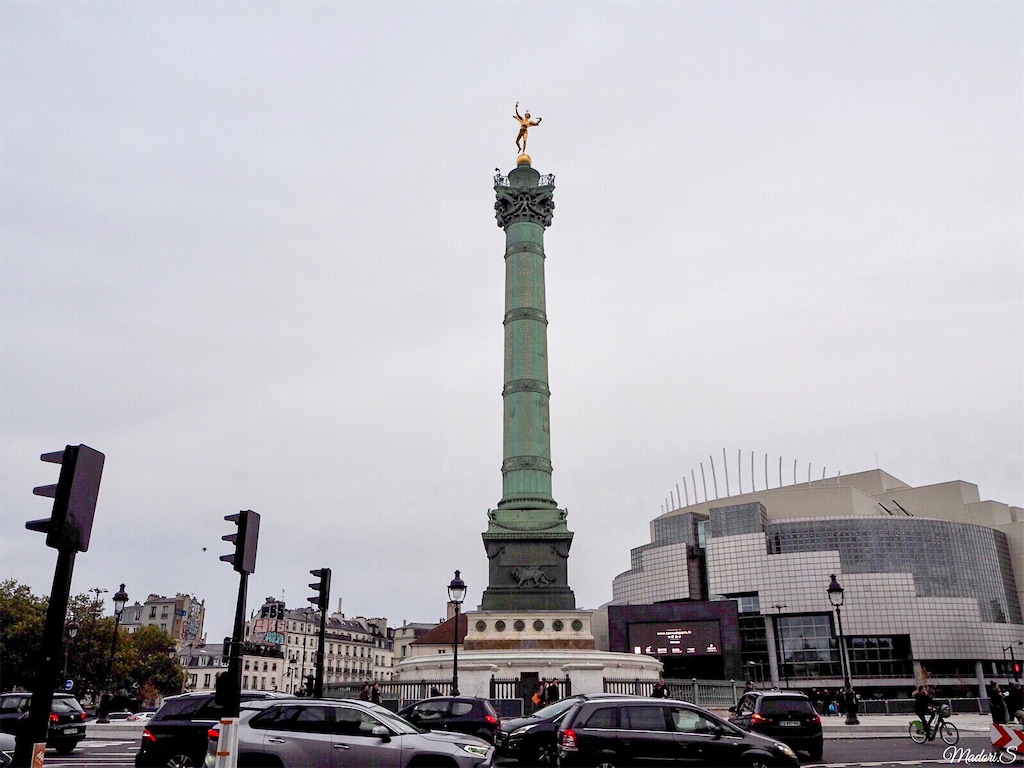 パリ滞在記2日目⑦ フランス革命のきっかけとなったバスティーユ広場からサン・ミッシェル方面へel BLANCO