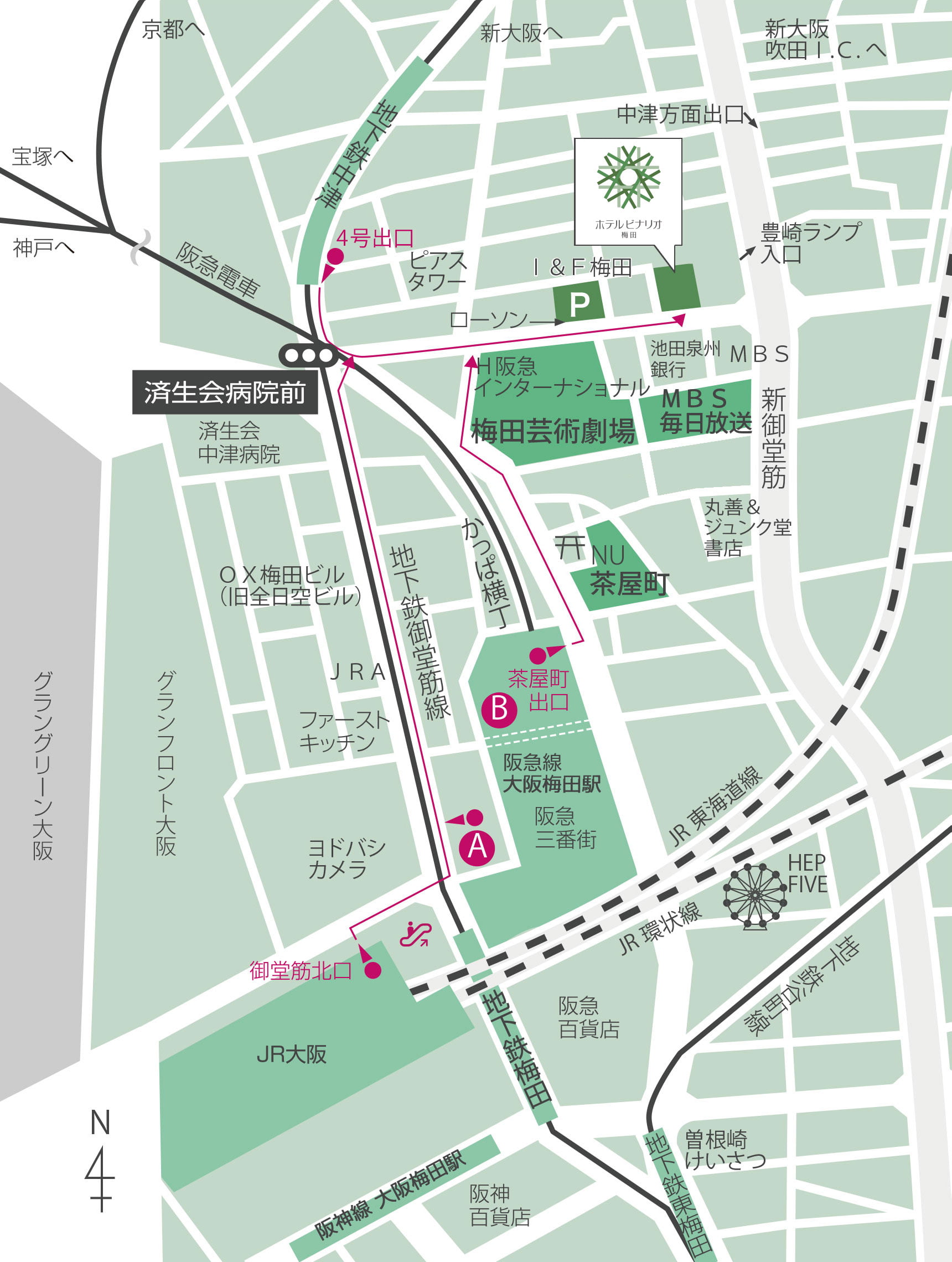 JR大阪駅から梅田芸術劇場までの迷わない行き方！最短ルートを写真付きで説明