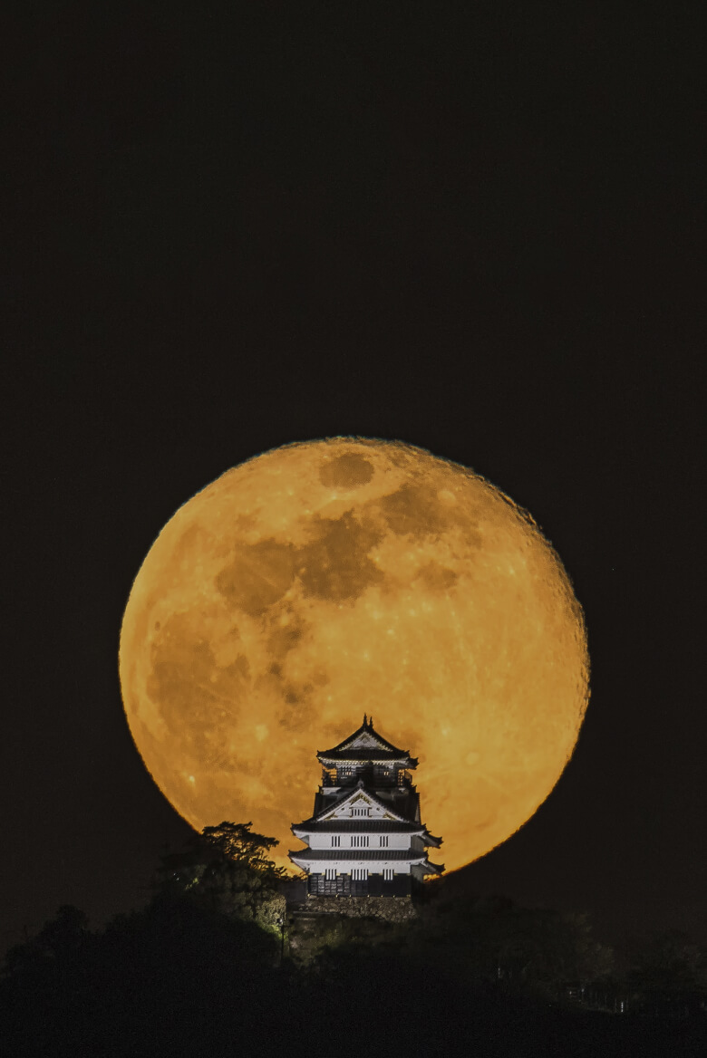 岐阜城 満月の撮影場所 写真撮り方、行き方 駐車場