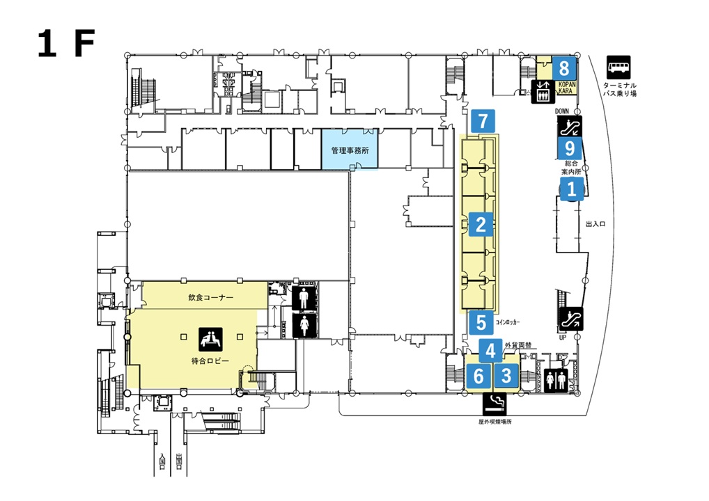 博多港国際ターミナル 1F エントランスホール」 福岡市博多区-FREESPOT-〒812-0031 の地図