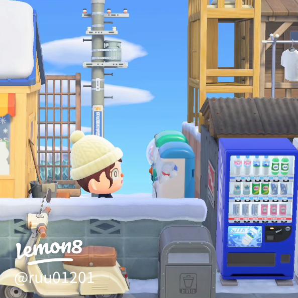 あつ森 裏に休憩所があるタヌキ商店と仕立て屋周りのレイアウトACNH Animal Crossing