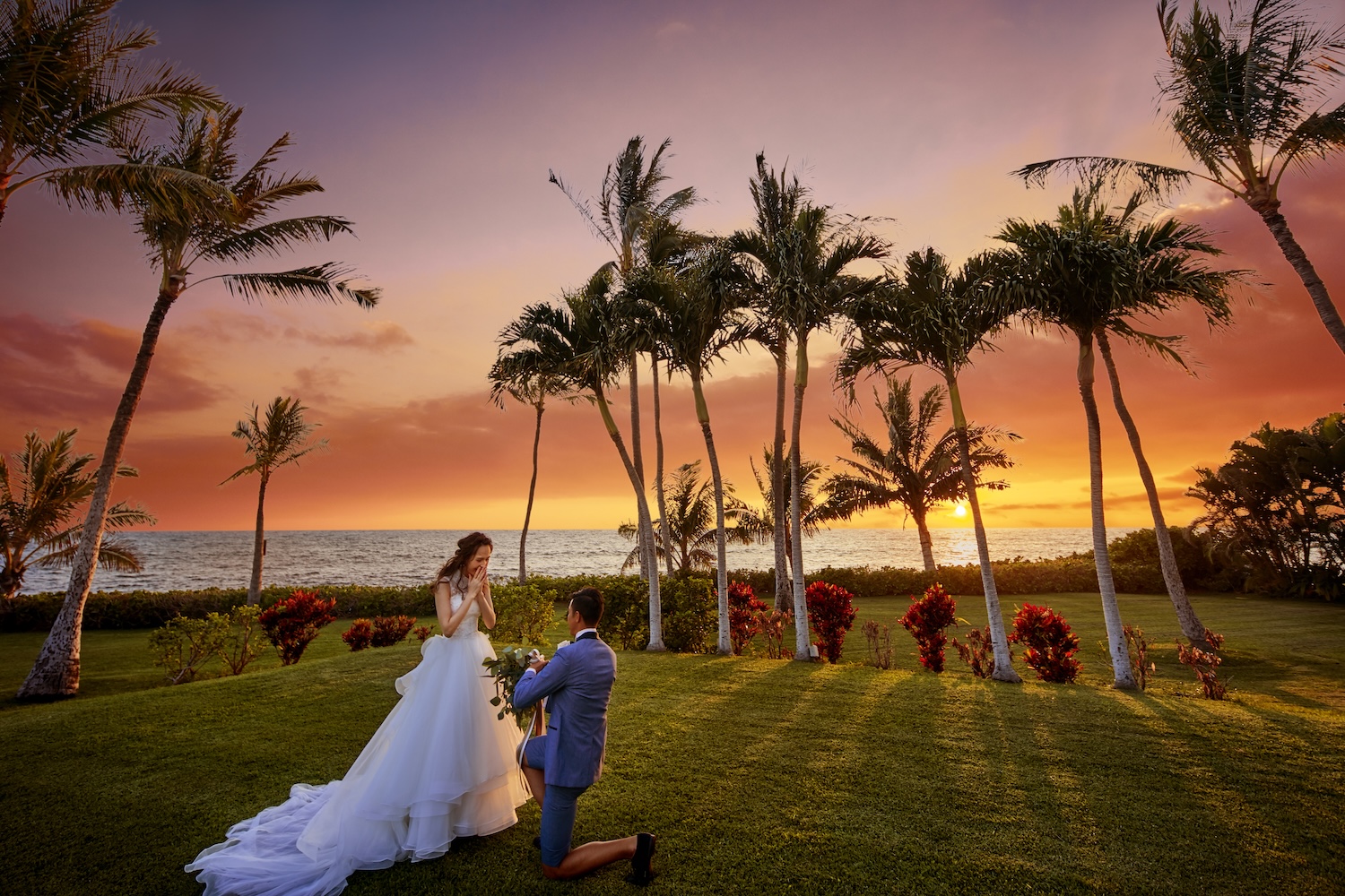 ハワイ挙式オプション撮影 実はお得でボリュームタップリなサンセットフォト♡
