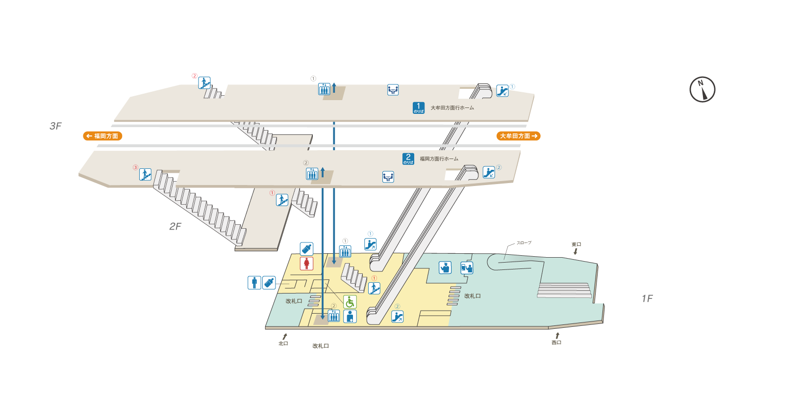 西鉄 雑餉隈駅施設情報検索福岡市バリアフリーマップ