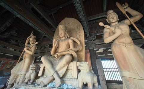 中国山西省大同 雲崗石窟 懸空寺 刀削麺