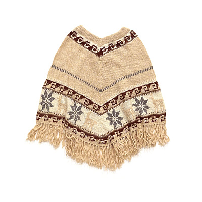 ペルー製 アルパカ100% ポンチョ カラフルフォルクローレ柄伝統手織りポンチョ 大地の温もりを纏う贅沢な一着