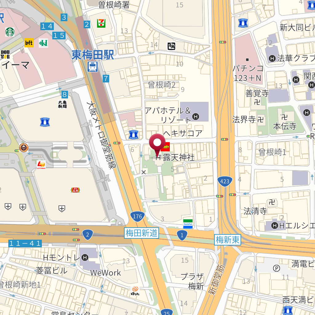 お初天神通り商店街マップ＆アクセス曽根崎お初天神通り商店街おはてん