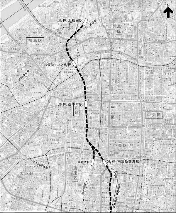 阪急電鉄の「なにわ筋連絡線」 「 仮称 北梅田駅～十三駅」までの地下ルートを予想してみました！: 陽は西から昇る！