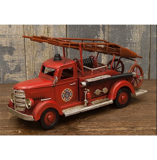 クラシック ファイヤートラック ミニカー 外国のはしご車シルバークラシック ファイヤートラック