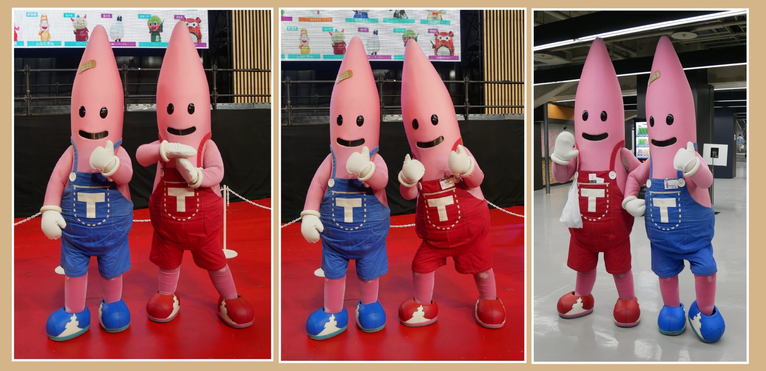 人気タワーキャラが集結 １０月１日は展望の日ＰＲ東京タワーに集結した、各地のタワーの人気キャラクター＝１日午前、東京都港区四国新聞社