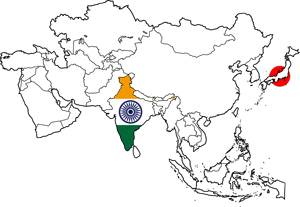 日本のフリー素材地図世界地図