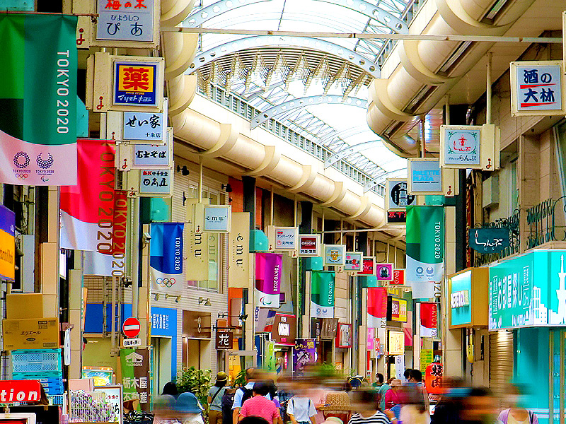 4K60 夜の十条銀座商店街を散策！ 駅前は再開発中